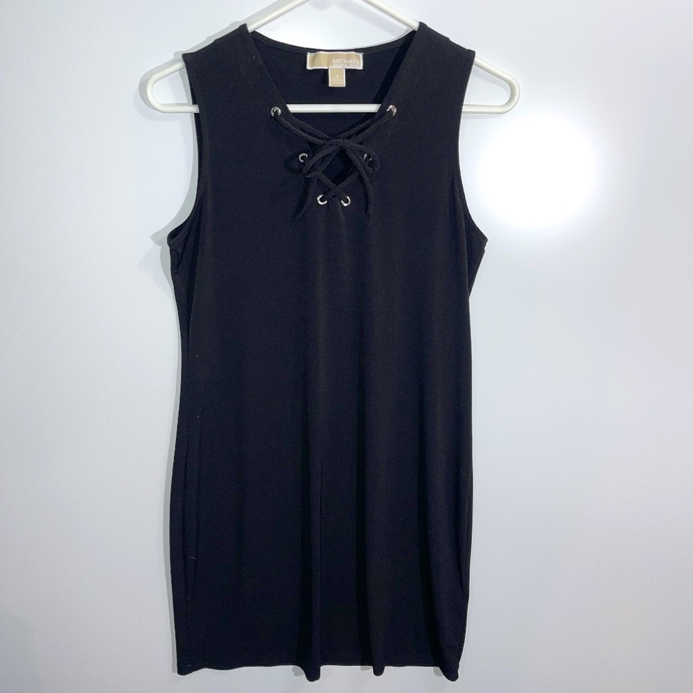 Michael Kors Black Sleeveless Lace Up Dress Size Small